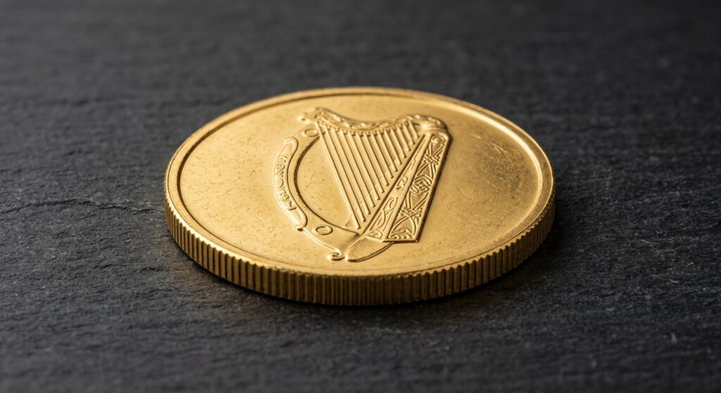 Illustrative render of 1 oz austrian gold philharmonic .9999, not a photo of the exact product