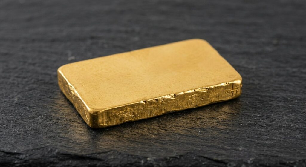 Illustrative render of pamp suisse 1 oz .9999 gold bar, not a photo of the exact product