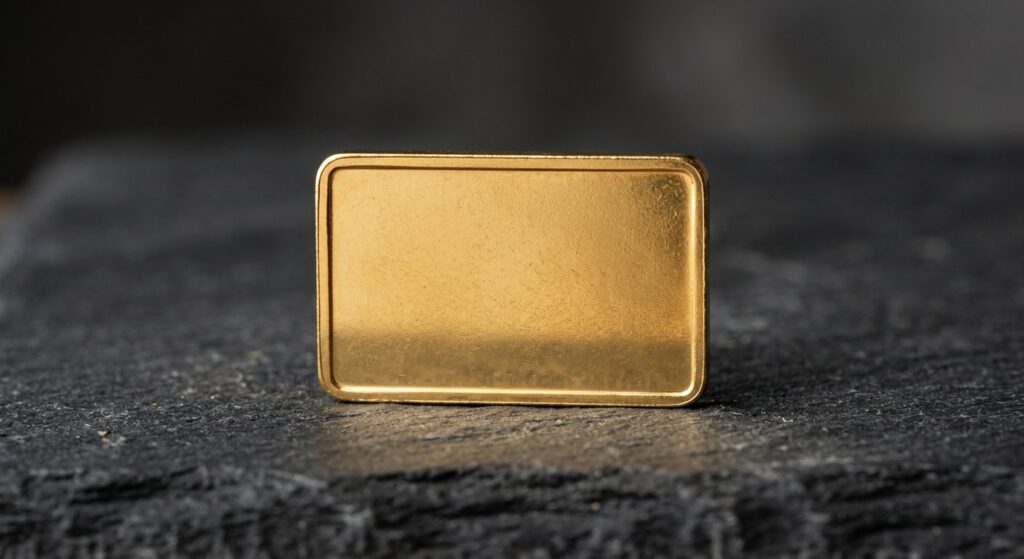 Illustrative render of valcambi 2.5 gram .9999 gold bar, not a photo of the exact product