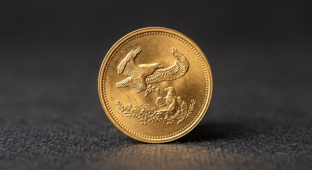 Illustrative render of 1/10 oz american gold eagle .9167, not a photo of the exact product