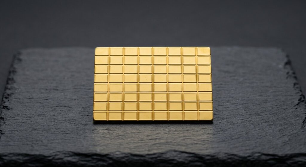 Illustrative render of 20 x 1 g gold combibar, not a photo of the exact product