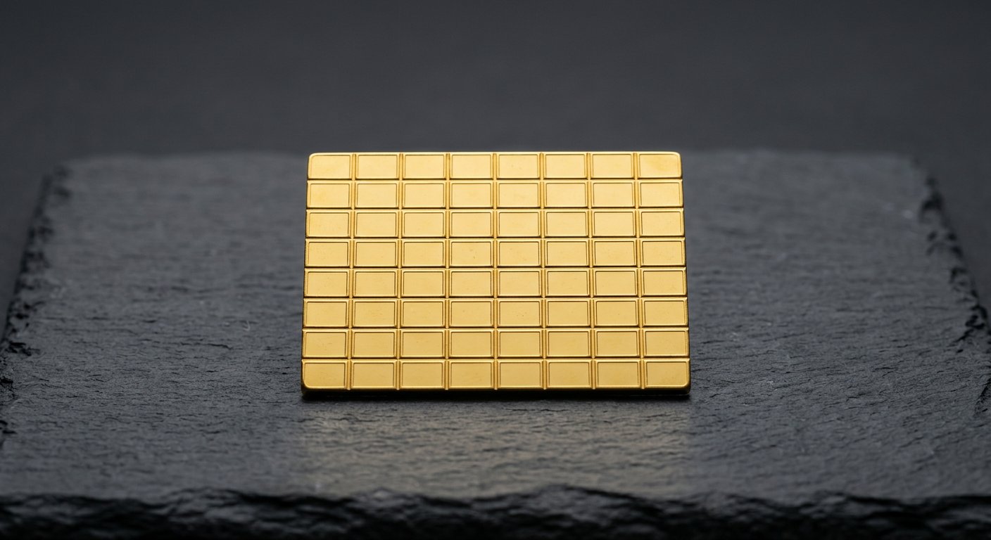 Illustrative render of 20 x 1 g gold combibar, not a photo of the exact product
