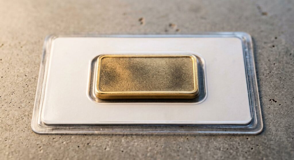 Illustrative render of perth mint 10 gram gold bar .9999, not a photo of the exact product