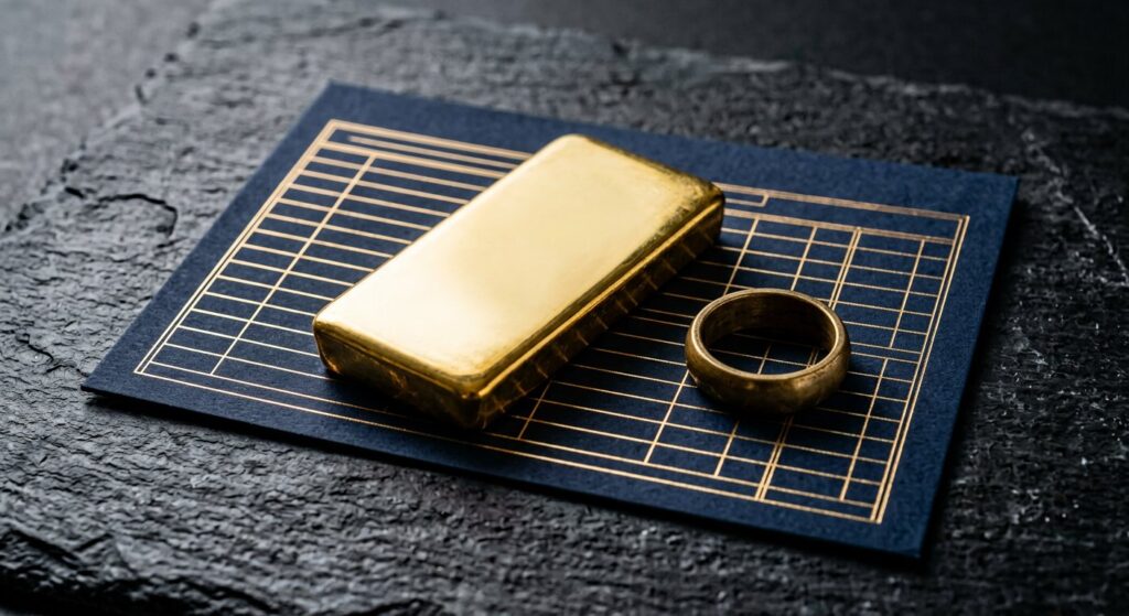 Illustrative render of 1 oz pool allocated gold for sale, not a photo of the exact product