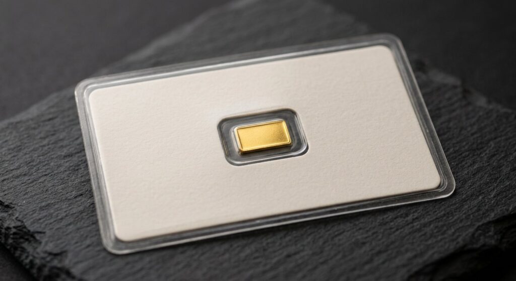 Illustrative render of valcambi 0.5 gram gold bar .9999, not a photo of the exact product