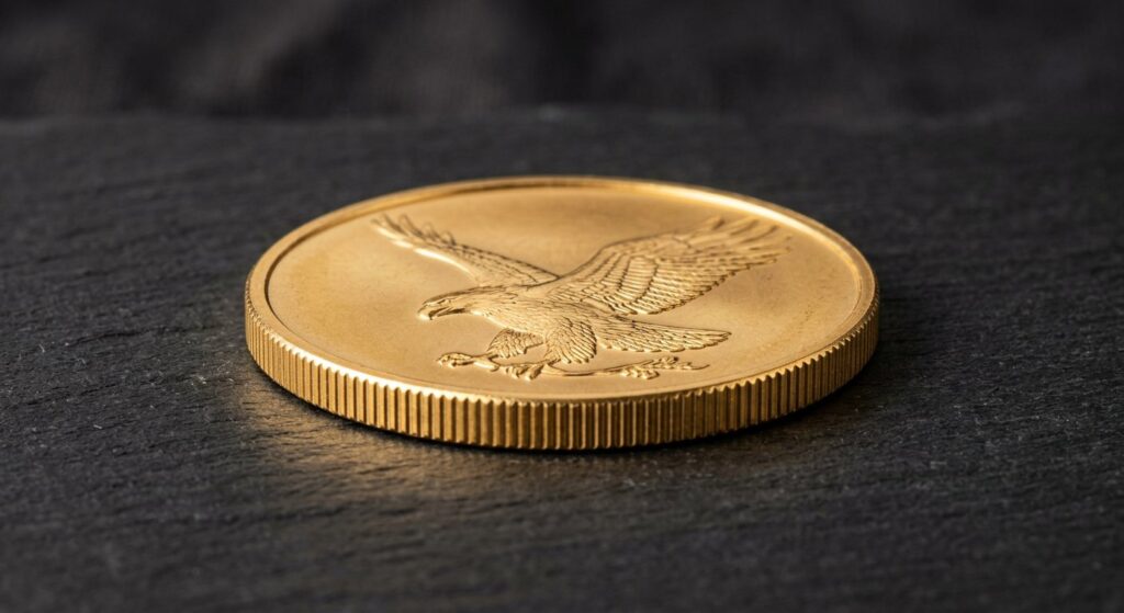Illustrative render of 1 oz american gold eagle for sale, not a photo of the exact product