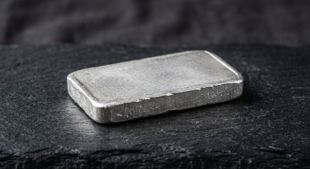 Illustrative render of 1 oz .999 silver bar for sale, not a photo of the exact product