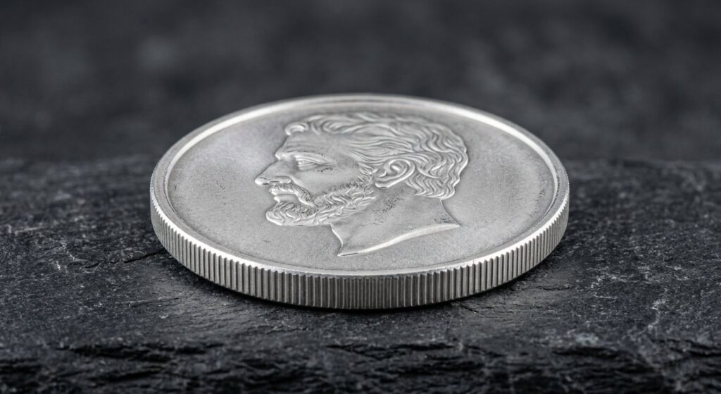 Illustrative render of 1 oz walking liberty .999 silver round, not a photo of the exact product