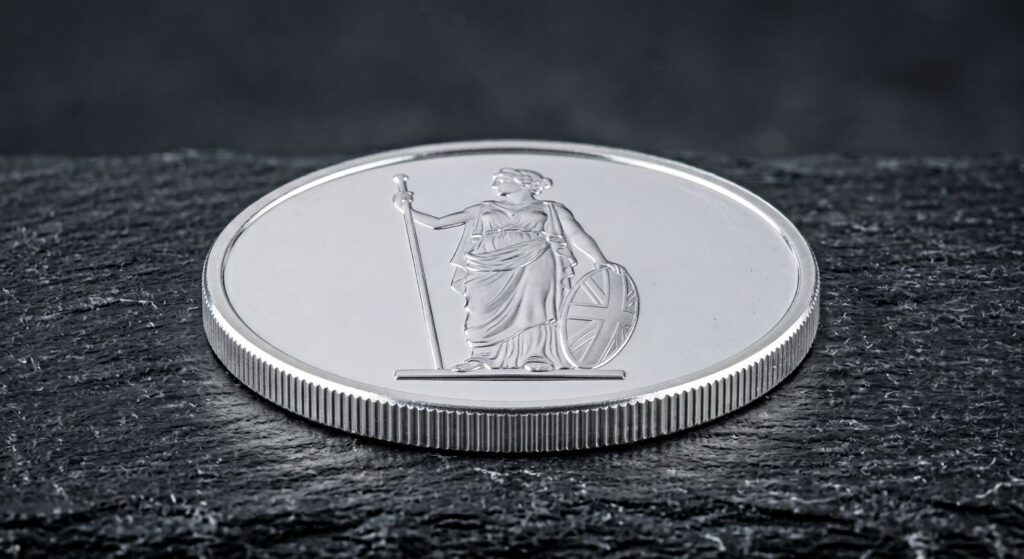 Illustrative render of 1 oz saint gaudens .999 silver round, not a photo of the exact product