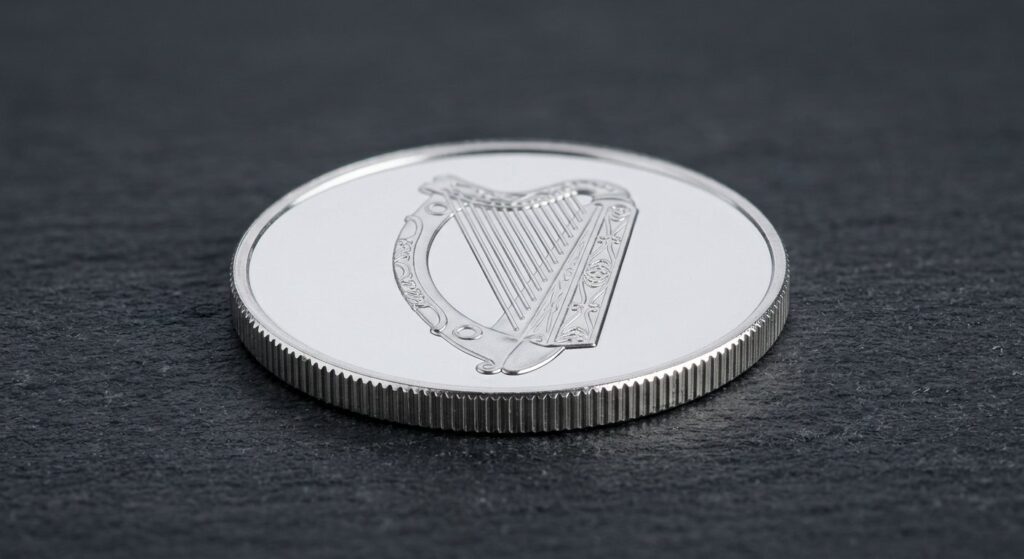 Illustrative render of 1 oz austrian platinum philharmonic .9995, not a photo of the exact product